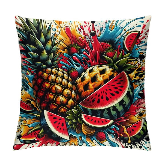 COMIO Pineapple Watermelon Throw Pillow Covers Pillow Cover with Zipper Throw Pillow Cases Double Sided Plush Pillow Covers Decorative Throw Pillows Covers for Couch Living Room Bedroom