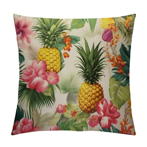 MLJA Pineapples Decorative Throw Pillow Cover Case Outdoor Pillow Cases Square Standard Cushion Covers for Sofa Couch Bed Green Yellow Pink