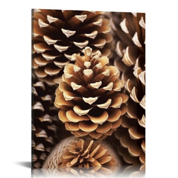 COMIO Pinecone Canvas Bedroom Wall Art Natural Landscape Painting Details Printing Winter Pictures Modern Art for Kitchen, Restaurant, Living Room, Bathroom, Office
