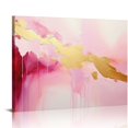 thumbnail image 1 of COMIO  Pink Canvas Wall Art, Abstract Picture Print, Pink Marble Bathroom Wall Decor Modern Living Room Bedroom Home, Canvas Wall Art, 1 of 4