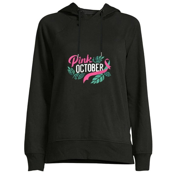 COMIO Pink Fight Cancer Pumpkin Fighter Women's Washed Hoodie Thrasher Hoodie Black