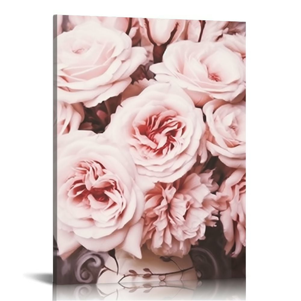 COMIO Pink Flower Paintings Peony Flower Picture Rose Flower Painting