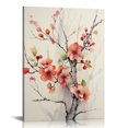 thumbnail image 1 of COMIO  Pink Peach Blossom Beautiful Flower Canvas Wall Art Contemporary Simple Life Canvas Painting Pictures for Home Bedroom Decor for Living Room Bathroom Decor, 1 of 5