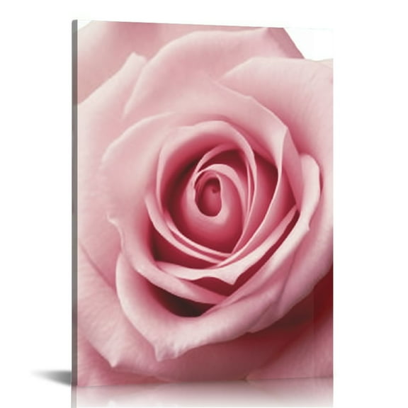 COMIO  Pink Rose Close Up Canvas Wall Art Blush Pink Room Decor Misty Pink Floral Wall Paintings for Living Room Girls Bedroom Home Office Decor Modern Artwork