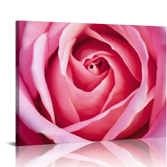 COMIO Pink Rose Flower Wall Art Canvas Macro Petals Summer Autumn l New York US East Coast Original and Exclusive Home Décor