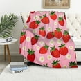 thumbnail image 1 of COMIO Pink Strawberry Blanket for Kids Girls, Soft Lightweight Strawberry Throw Blanket for Sofa Bed Traveling Camping Gifts Idea, 1 of 6