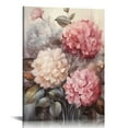 thumbnail image 1 of COMIO  Pink Wall Art Flowers Canvas Prints Floral Pictures Gray Modern Romantic Artwork Blush Bloom Painting for Bathroom Living Dining Room Bedroom Home Wall Decor, 1 of 4