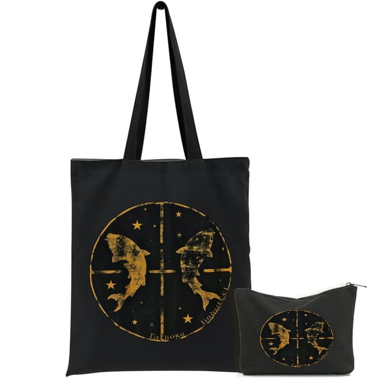 YANMS Zodiac Symbol Astrology Horoscope Fish Sign Portable Tote