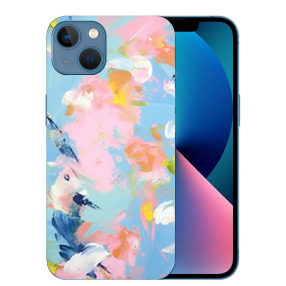 COMIO Plant-Based Case for iPhone 15 Case with Pattern,Eco-Friendly Cover,Abstract Designed,6.1 Inch,Matte,2023 (Art Watercolor-Mint)
