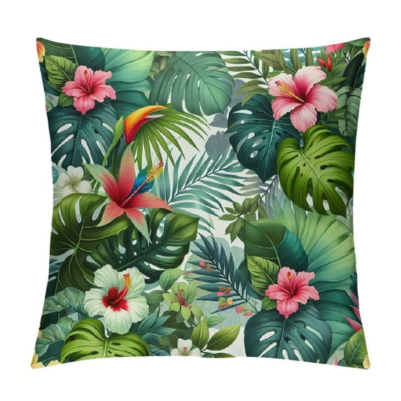 COMIO Plant Pillowcase Leaf Floral Foliage Palm Tropical Jungle Nature Palm Exotic Botanical Throw Pillow Cover Cushion Decorative for Living Room Outdoor
