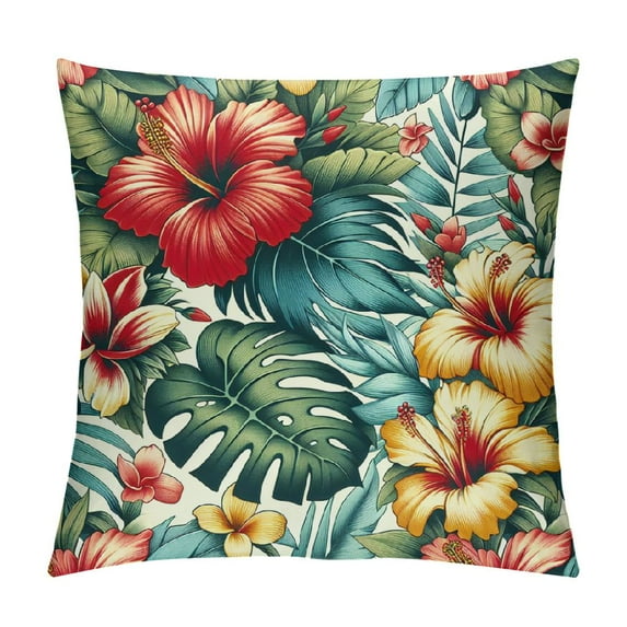 COMIO Plant Pillowcase Leaf Floral Foliage Palm Tropical Jungle Nature Palm Exotic Botanical Throw Pillow Cover Cushion Decorative for Living Room Outdoor