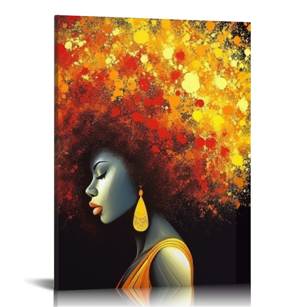 COMIO Premium Canvas Wall Art African American Abstract Art Modern