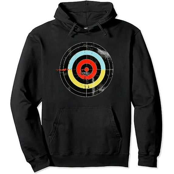 COMIO (Print on Back) Funny Retro Archery Target Hunter Pullover Hoodie