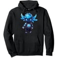 thumbnail image 1 of COMIO Protogen Fursuit Furry Fursona waving hello blue tie dye Pullover Hoodie, 1 of 3