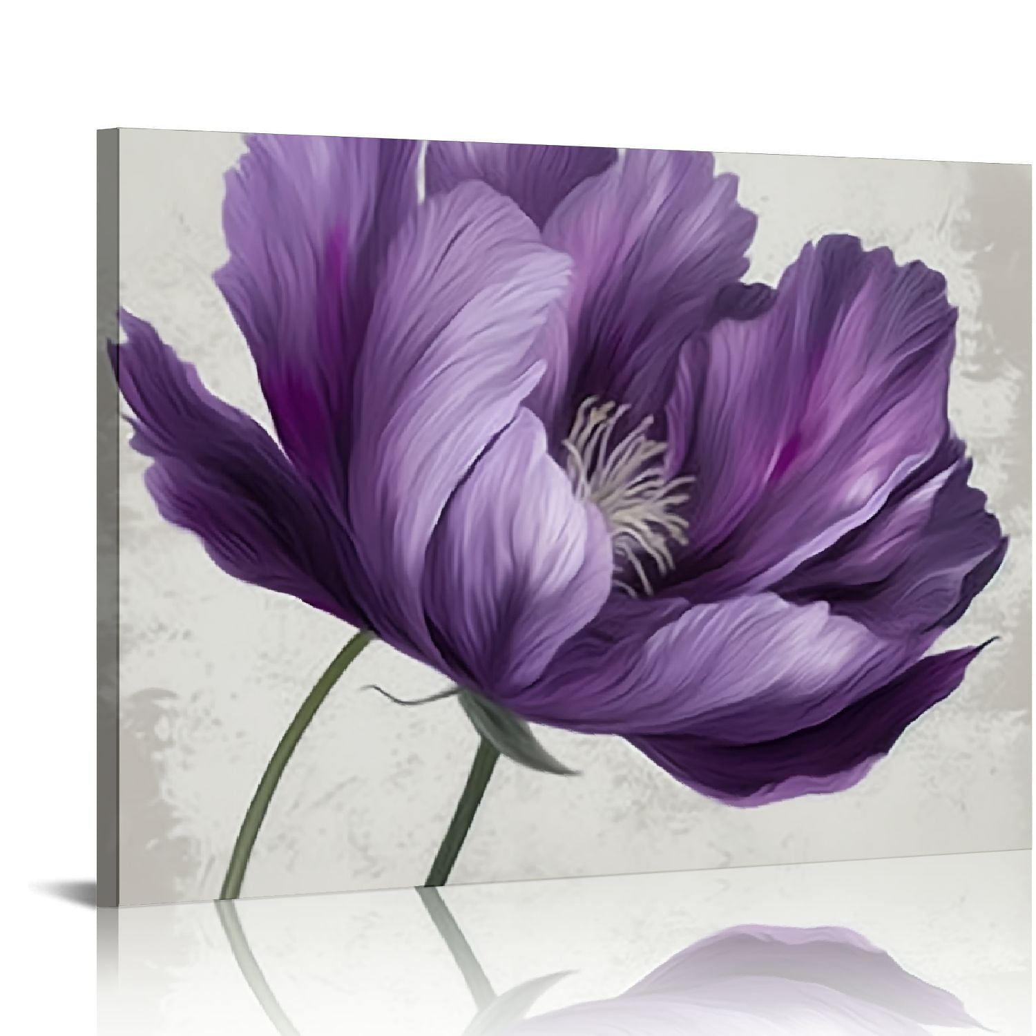 COMIO Purple Flower Canvas Wall Art Flower Blossoming Picture Print