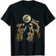 thumbnail image 1 of COMIO Raccoon Shirt | 3 Racoons Howling At Moon Funny Weird Cursed T-Shirt, 1 of 3