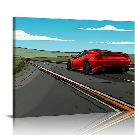 COMIO Racing Car Pictures for Living Room Sports Car Canvas Wall Art House Decor Super Car Modern Office
