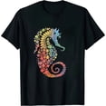 thumbnail image 1 of COMIO Rainbow Ocean Animal Fish Gift Seahorse T-Shirt, 1 of 3