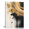 thumbnail image 1 of COMIO Ready to Hang Canvas Wall Art, Gold and Black Ink Strokes Abstract Pattern Landscape Photography Printed on Canvas for Bedroom, Living Room, Office, Kitchen, Home Decor, 1 of 4