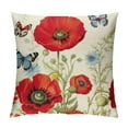 thumbnail image 1 of COMIO  Red Flower Pillow Covers Poppy Floral Gifts Decorative Throw Pillow Cases Outdoor for Sofa Couch Bar Club Valentines Day Decor, 1 of 5