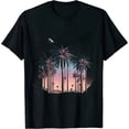 thumbnail image 1 of COMIO Retro Cool Santa Barbara California Palm Tree Novelty T-Shirt, 1 of 3