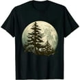 thumbnail image 1 of COMIO Retro Full Moon & Minimalist Pine Tree Vintage Graphic T-Shirt, 1 of 3