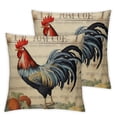 thumbnail image 1 of COMIO  Retro Rooster Farmhouse Animal Home Decor Pillowcase Rustic Poultry Chicken Throw Pillow Case Decorative Cushion Cover 2pc, 1 of 6