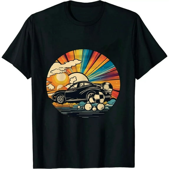 COMIO Retro Vintage Rocket Soccer Car T-Shirt