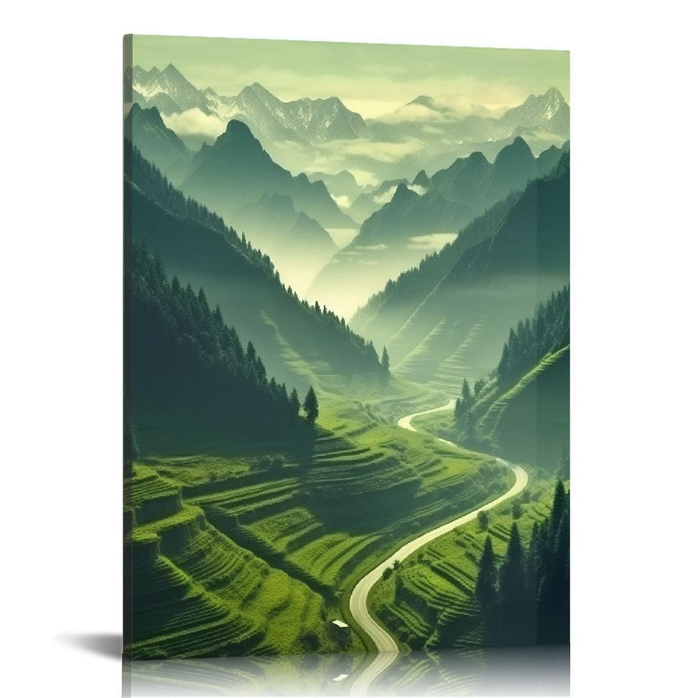 Cagbas Rice Field COMIO Rice Terraces Wall Art, Tropical Panorama Canvas Print, Paddy ...