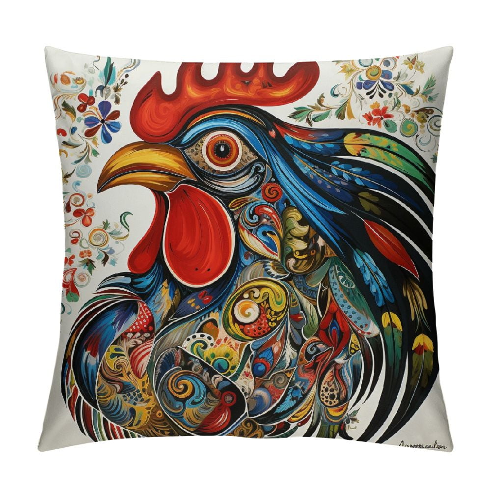COMIO Rooster Pillow Covers Farmhouse Animal Throw Pillow Covers