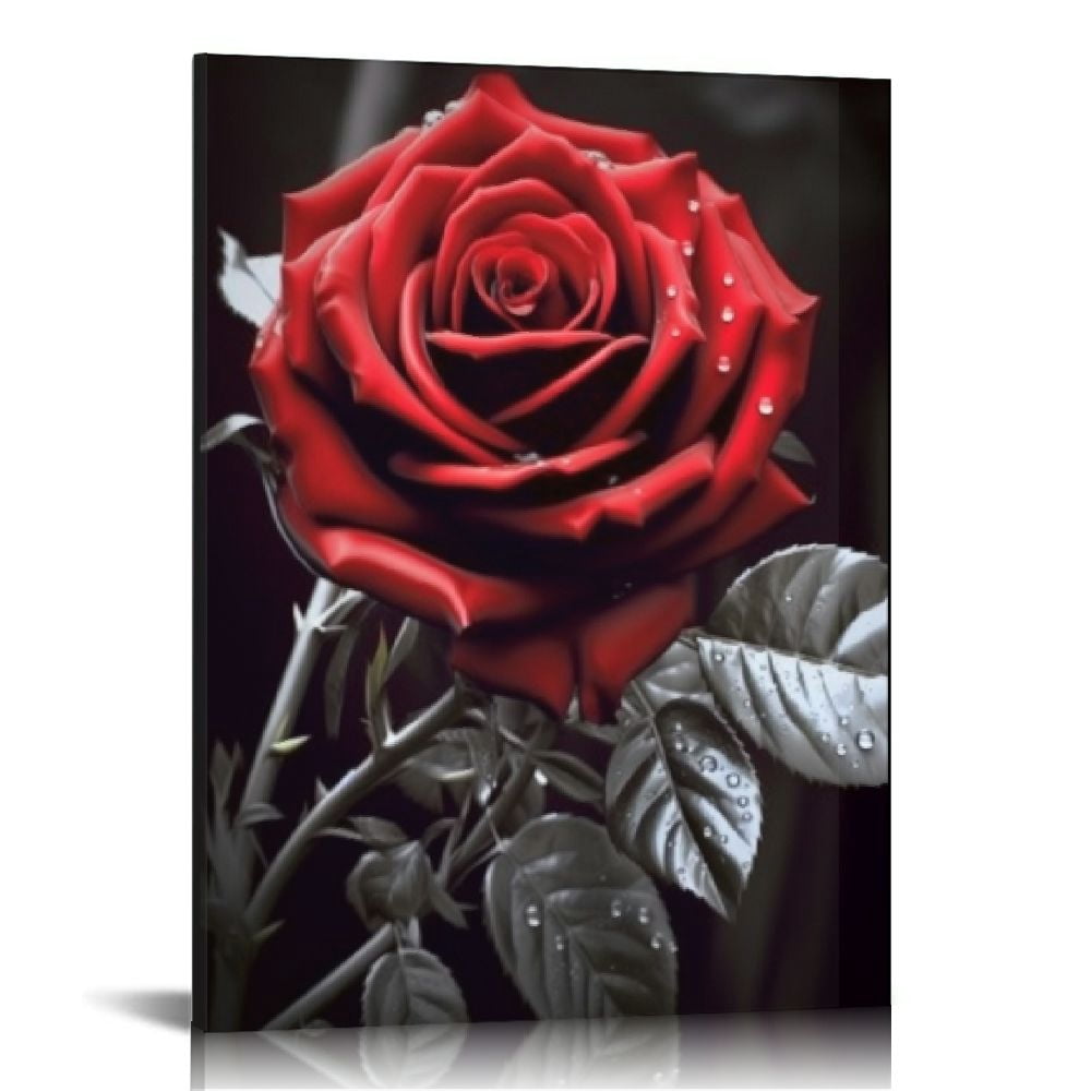 COMIO Rose Love Black And White Wall Art Canvas Prints Decorative Love ...