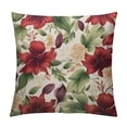 thumbnail image 1 of COMIO  Roses Decorative Pillow Covers Vintage Gold Burgundy Flowers Leaves Rustic Throw Pillow Covers for Sofa Couch Decoration, 1 of 5