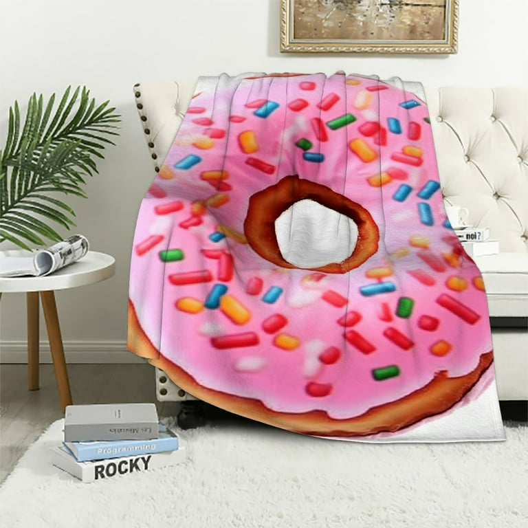 COMIO Round Food Donut Blanket Funny Blanket Novelty Blanket Donuts Blankets for Adults and Kids Fun Blanket Throw Blanket Soft Blanket Fuzzy Flannel Blanket Novelty Gifts Walmart
