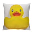 thumbnail image 1 of COMIO  Rubber Duck Throw Pillow Cushion Cover, Yellow Squeak Ducky Toy Fun Bubble Bath Animal Kids Room Duckling Print, Decorative Square Accent Pillow Case,Yellow White, 1 of 5