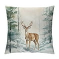 thumbnail image 1 of COMIO  Rustic Deer Pillow Covers Holiday Winter Throw Pillow Covers Nature Forest Snow Christmas Tree Decorative Pillowcase Square Cushion Cover for Home Couch Sofa Bedding Decor, 1 of 5