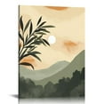 thumbnail image 1 of COMIO Sage Green Boho Wall Art Prints, Green Mountain Sun Palm Leaf Line Boho Prints Canvas Wall Art, Abstract Geometric Boho Wall Decor Minimalist Boho Posters, Beige Green Wall Decor, 1 of 4