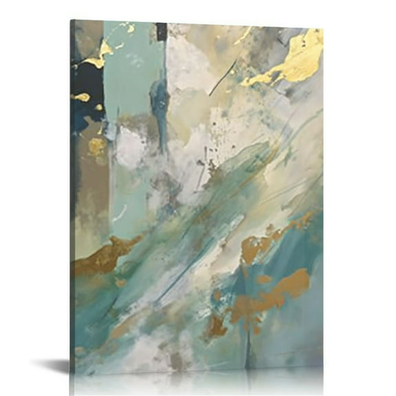 COMIO Sage Green Decor - Abstract Wall Art Canvas Prints Emerald Green Bathroom Decor Wall Art for Bedroom Set of 3 Abstract Artwork for Home Walls Abstract Ink Painting Wall Decorations