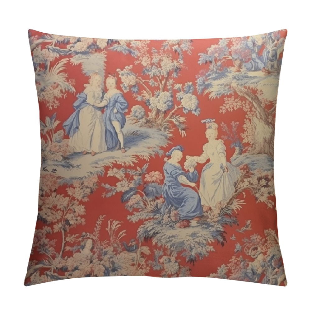 COMIO Sanctuary Rose Modern Toile Square Decorative Euro Sham Pillow ...