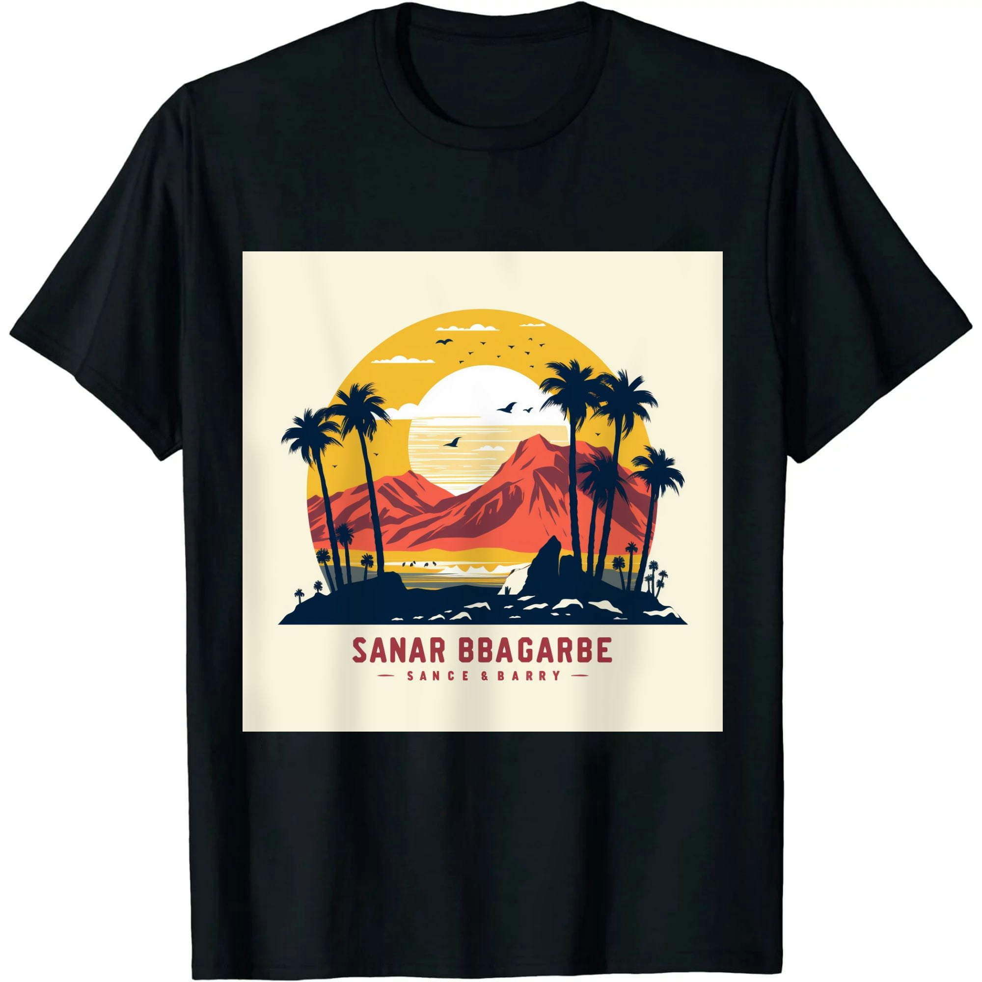 COMIO Santa Barbara 805 Area Code Vintage Palm Trees California T-Shirt ...