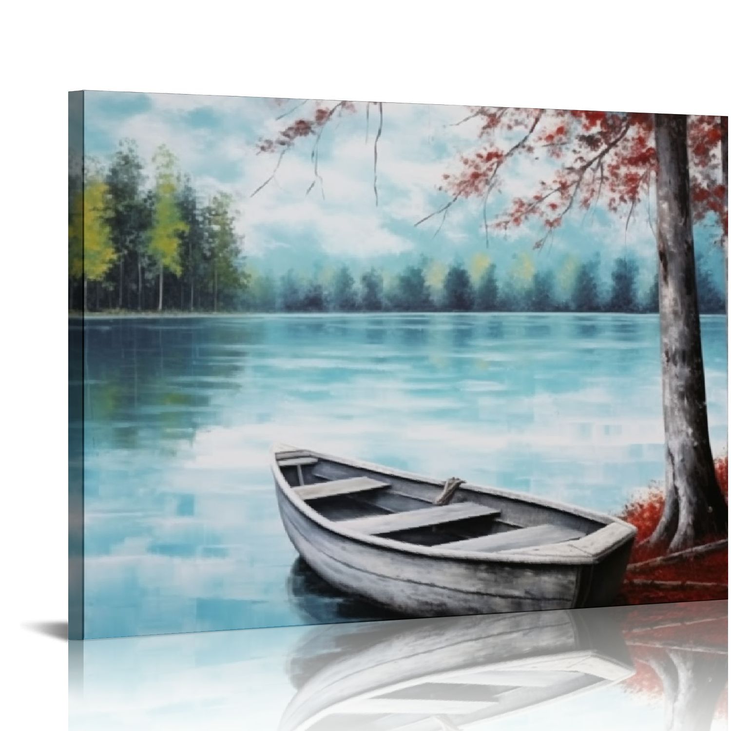 COMIO Scenery Wall Art Lake Canvas Forest View Sky Mountain Nature ...