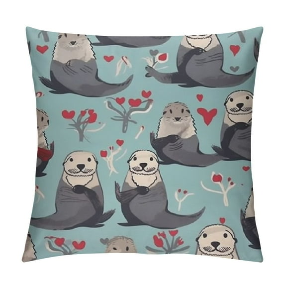 COMIO Sea Otter Pattern Printed Pillow Cases Standard Pillowcase Funny Pillow Covers for Couch Chair
