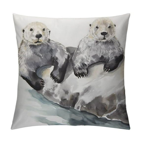 COMIO Sea Otters Pillowcase Decorative Cushion Cover Accessories - Throw Pillow Cover - Whimsical, Cushion, Nursery, Ocean Art