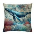thumbnail image 1 of COMIO Sea Theme Pillow Covers, Jellyfish Turtles Whales and Seahorses Cushion Case Outdoor Sofa Throw Pillows Cover for Couch Living Room Bed Indoors Home Decor, 1 of 5