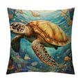thumbnail image 1 of COMIO  Sea Turtle Ocean Life Throw Pillow Covers Pillow Cushion Cases Square Pillowcases for Sofa Bedroom Living Room Car, 1 of 5
