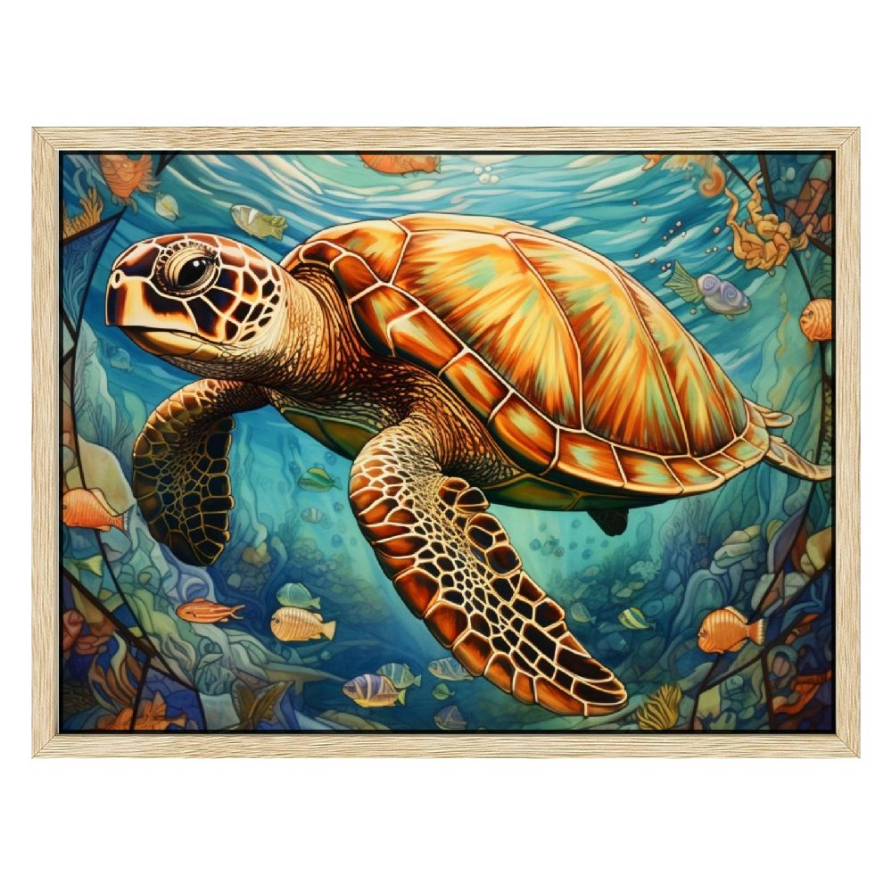 Ocean Life Wall Decal Set - Removable Watercolor Sea Turtles & Fish, 29.9x35.4 Inch, For Kids Room & Bathroom