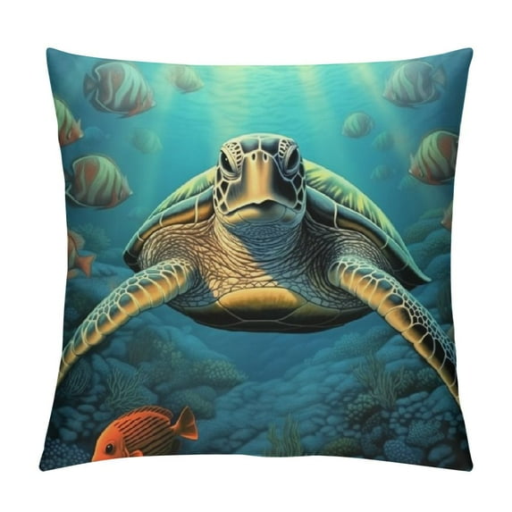COMIO Sea Turtle Pillow Covers Soft Crystal Decorative Cushion Covers Square Throw Pillow Covers Home Decor for Sofa