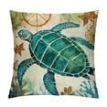 thumbnail image 1 of COMIO  Sea Turtle Throw Pillow Case Mediterranean Style Sea Theme Decorative Square Cushion Cover for Pillow Inserts, 1 of 5