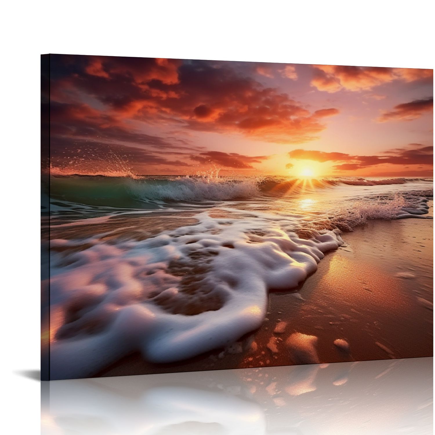 COMIO Sea Waves Large Canvas Prints Wall Art Ocean Beach Pictures ...