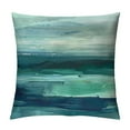 thumbnail image 1 of COMIO Seafoam Green Mint Navy Blue Abstract Ocean Art Painting Hidden Zipper Throw Pillow Covers, 1 of 5