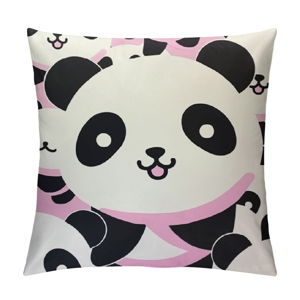 QZHH Seamless Cute Panda Throw Pillow Covers Decorative Panda Pillow Cases Panda Face Hello Cushion Case for Sofa Bedroom Cushion Home Decor Walmart